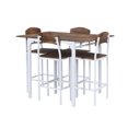 thumbnail image 6 of Farmhouse 5-Piece Counter Height Drop Leaf Dining Table Set With Dining Chairs for 4, White Frame& Rustic Brown Tabletop, 6 of 9