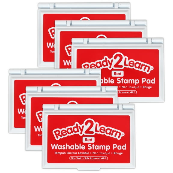 READY 2 LEARN Washable Stamp Pad - Red - Pack of 6