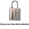 thumbnail image 4 of Master Lock TSA Approved Nickel 3 Dial Resettable Combination Luggage Lock with Metal Body, 4 of 5