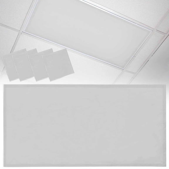 4 Pack Solid Color Fluorescent Light Covers for Ceiling Lights Light Gray Magnetic Ceiling Light Covers Overhead Light Filters for Office Classroom Home