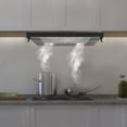thumbnail image 3 of 30" Modern Rectangular Black Under Cabinet Range Hood 900 CFM, Dual Motor Stainless Steel Kitchen Vent, 3 of 13