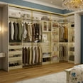 thumbnail image 5 of iSunirm 3-in-1 Walk-in Closet System, Large L Shaped Closet Organizer System with Drawers and Storage Shelves, Heavy Duty Wardrobe Closet Garment Rack, 80" Height, for Bedroom & Closet, White Oak, 5 of 8