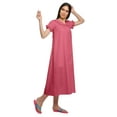 thumbnail image 5 of Moomaya Solid Short Sleeve Nightdress For Women Cotton Sleepwear Gown, 5 of 6