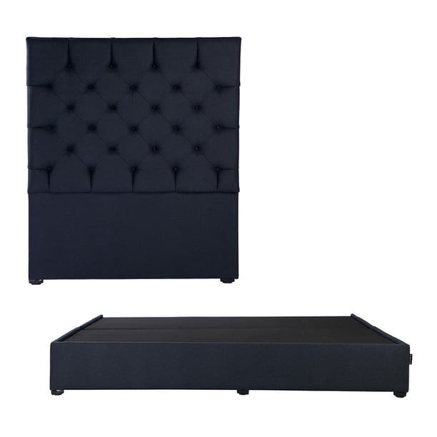 Box Base cama King Size + Cabecera Capri Azul
