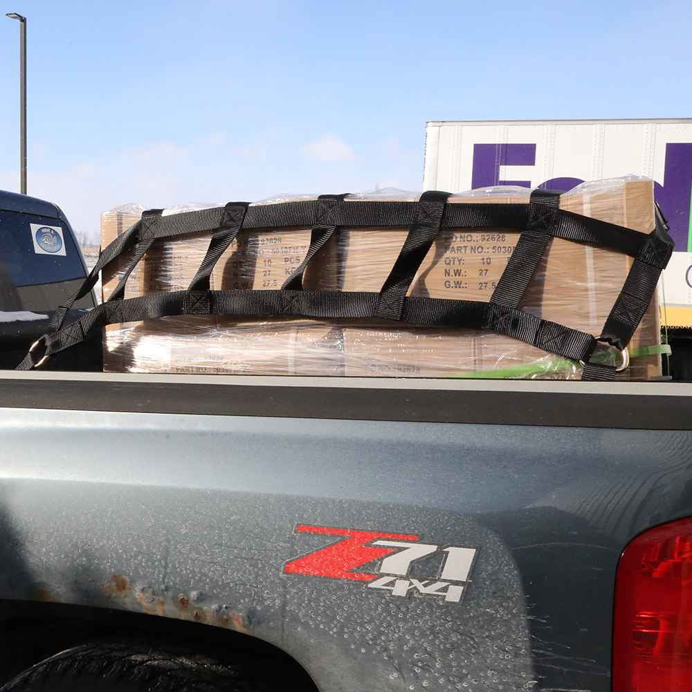 US Cargo Control Heavy Duty Truck Bed Cargo Net, 5.5 Foot x 4.2 Foot (66 Inch x 50 Inch), S-Hook & Cam Buckle Fittings