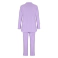 thumbnail image 4 of Womens Business Work Suit Set Long Sleeve Open Front Blazer with Cropped Suit Pants Basic Office Formal Suit Sets, 4 of 7