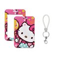 thumbnail image 1 of W Sanrio Cartoons Card Holder Hello Kitty Protective Case Student Hanging Neck Rope PVC Lanyard ID Card Cover Credential Holder FGS, 1 of 7