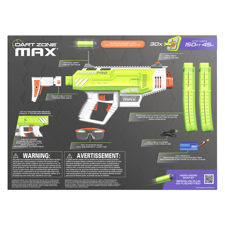 Dart Zone Max Omnia Pro Ultimate Battery Foam Dart Blaster Toy