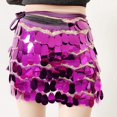 thumbnail image 2 of Gibobby faldas para mujer para mujer Falda de lentejuelas de fiesta ajustable con cintura con cordones(Morado, Talla única), 2 of 4