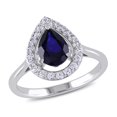 thumbnail image 1 of 2.20 Carat (ctw) Lab-Created Blue & White Sapphire Ring in Sterling Silver, 1 of 4