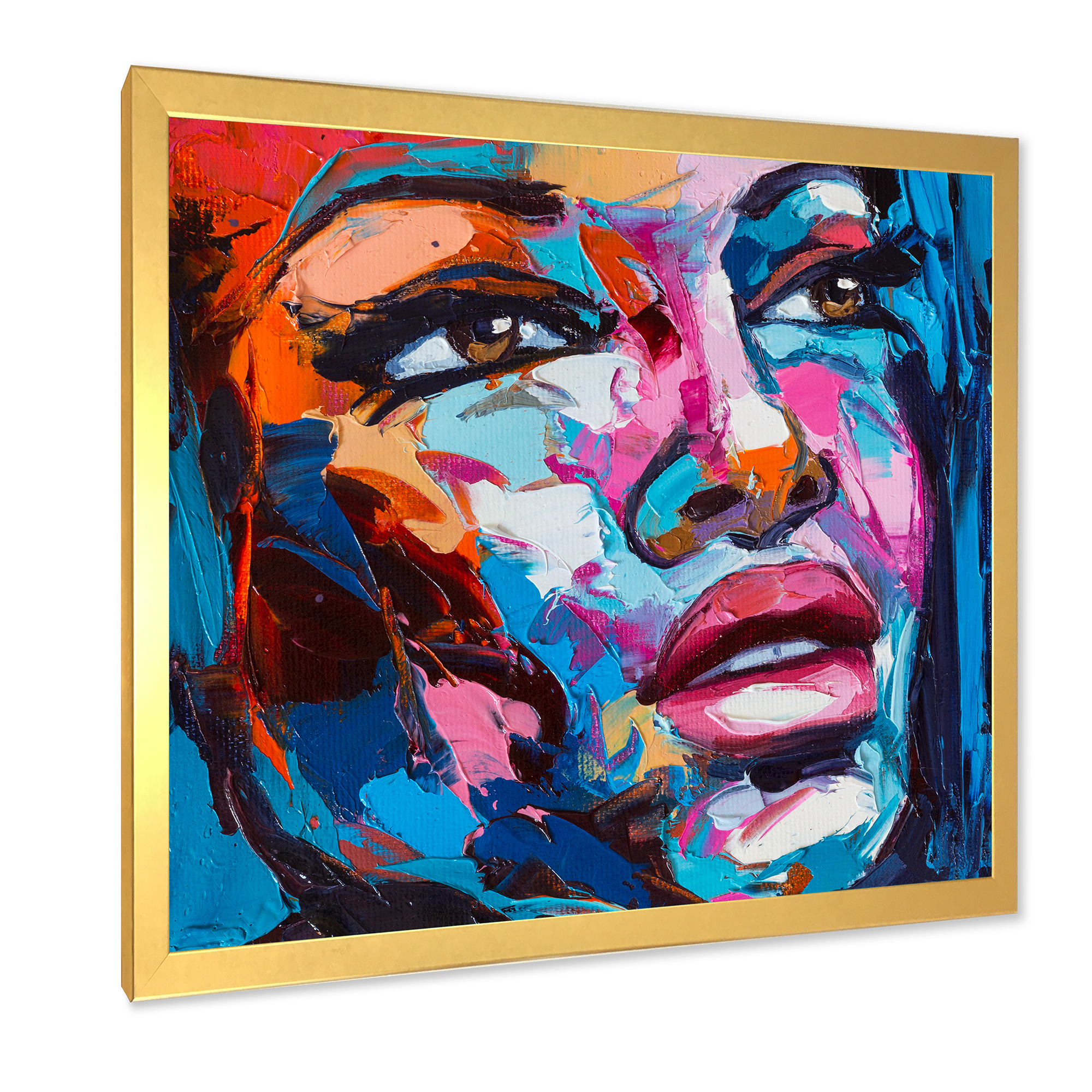 Designart 'Abstract Colorful Fantasy Portrait Of A Young Woman III' Modern Framed Art Print