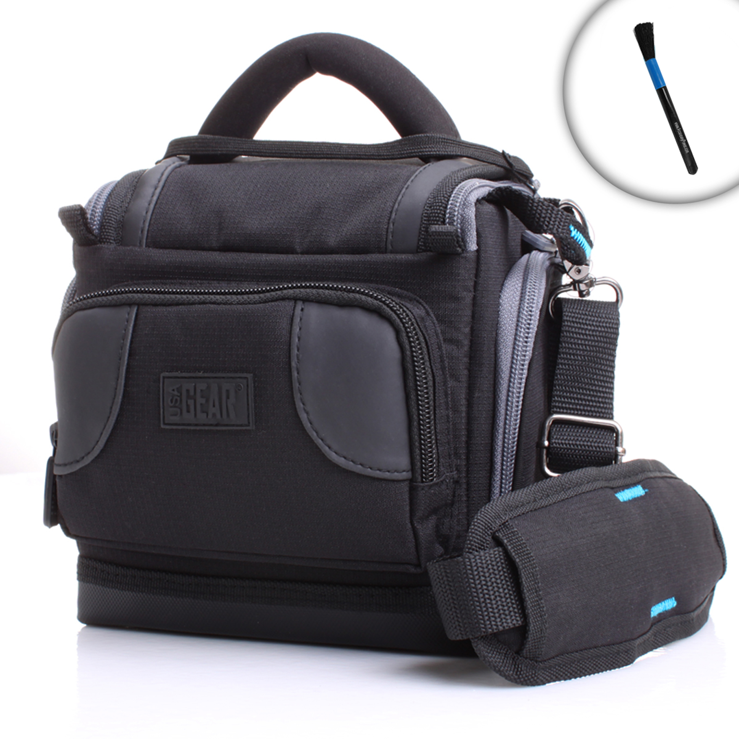 Usa Gear Padded Camera Case Bag With Over Shoulder Sling And Weather Resistant Design Works With Olympus Stylus Sh 3 Pen F Om D E M10 Ii And More Walmart Com Walmart Com