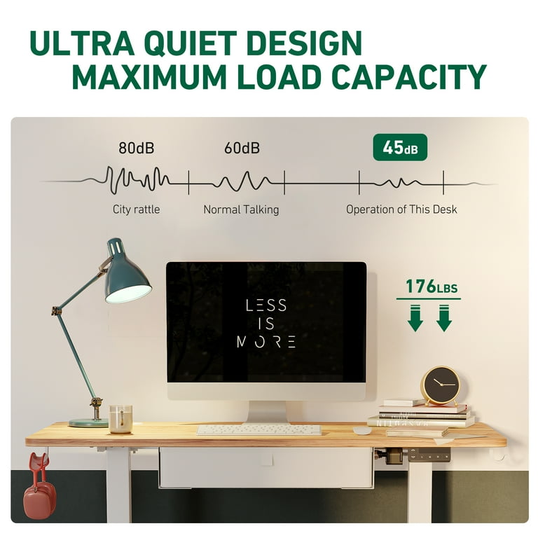 DESINO 63 x 24 Inches Electric Standing Desk with Drawer 