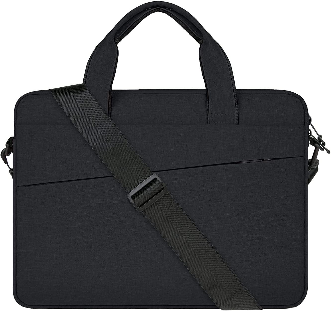 Laptop Shoulder Bag 15 Inch Briefcase Document Messenger Bag with Handle & Shoulder Strap Retro Red Black Plaid