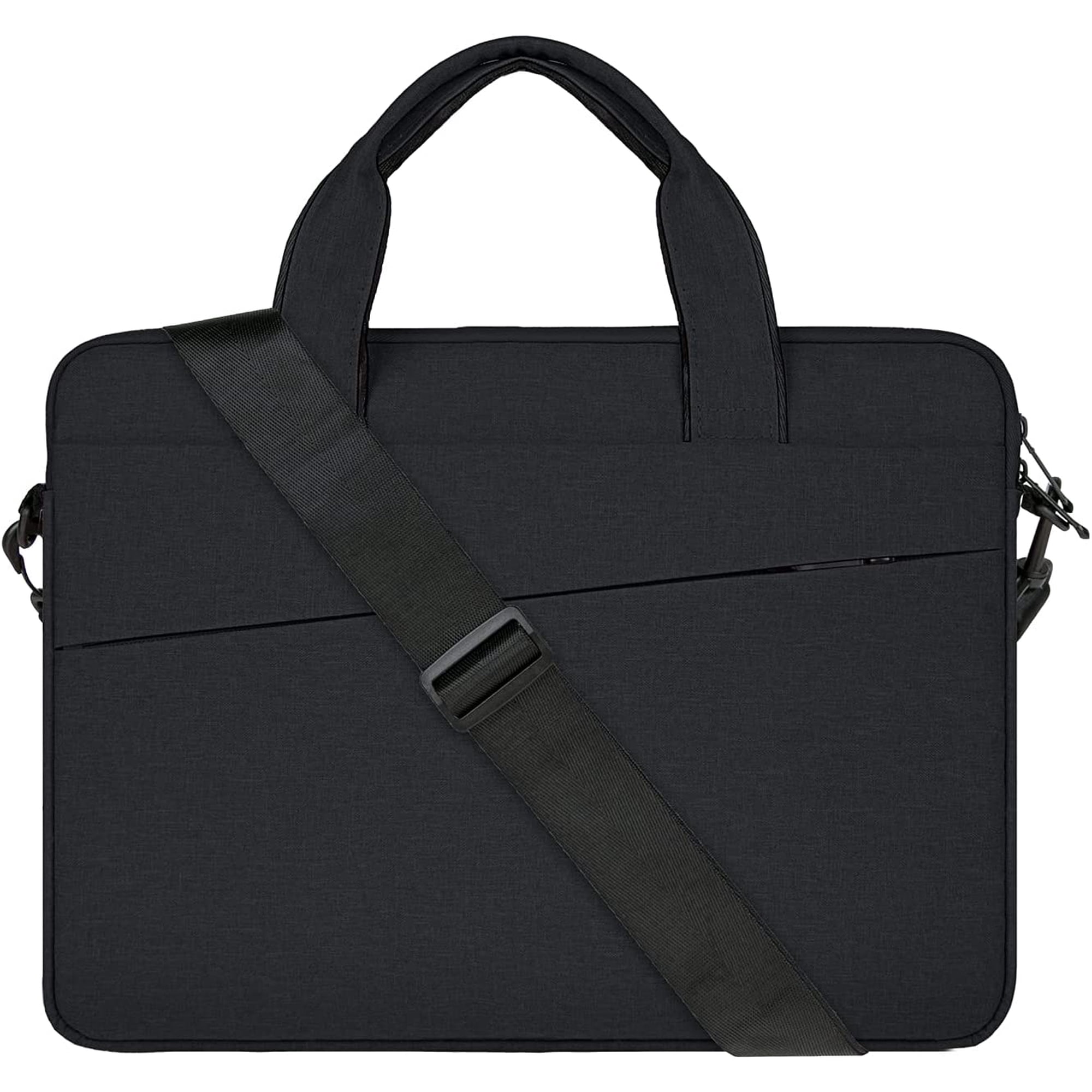 RAINYEAR 15 Inch Laptop Sleeve Shoulder Bag Compatible with 15.4 MacBook Pro Notebook Computer Chromebook, Polyester Messenger Bag Carrying Case Briefcase for Men Women (Black)