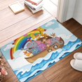 thumbnail image 2 of Vsdgher Rainbow Animals on Noah's Ark print Flannel Anti-Slip Floor Mat Comfort Mat Floor Carpet for Decor, Non-Slip, Home, Office, Laundry, Durable, 2 of 5