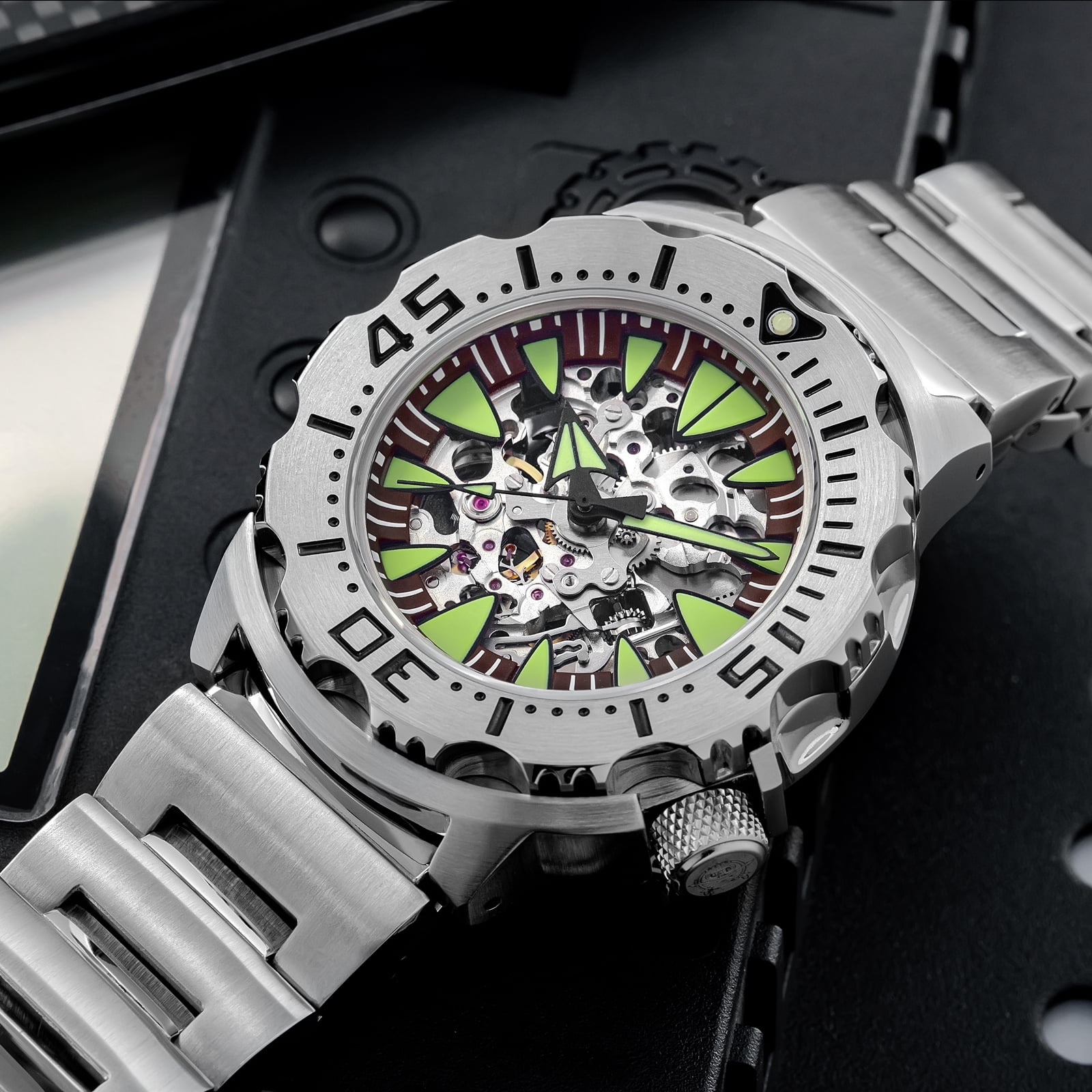 ADDIESDIVE Automatic Watches for Men Skeleton Mechanical Dive Watch 200M Waterproof with NH36 Movement, Sapphire Crystal Glass, Super Luminous Luxury Analog Mens Wristwatch
