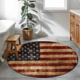 thumbnail image 4 of Vintage American Flag Round Rug 4ft Area Rug Washable Soft Non-Slip 4' Circle Low Pile Rugs Farmhouse Shabby Retro Red Blue Carpet for Bedroom Living Room Entryway Home Office Dining Room, 4 of 9