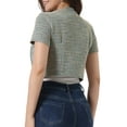 thumbnail image 3 of INSPIRE CHIC Crop Tweed Cardigan for Women Open Front Short Sleeve, 3 of 5