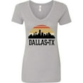 thumbnail image 3 of Inktastic Dallas Texas Skyline Vintage Women's V-Neck T-Shirt, 3 of 5