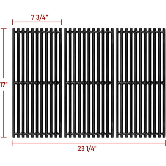 17" Cast Iron Grill Grates Replacement for Charbroil Infrared 3 Burner Grills