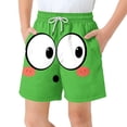 thumbnail image 1 of Pantalones cortos de bolsillo para niños con cordón elástico estampado casual traje de baño pantalones de cinco puntos, 1 of 8