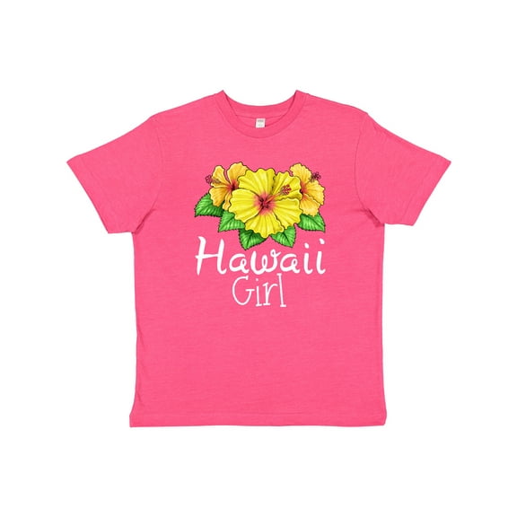 Inktastic Hawaii Girl Hibiscus Flowers Youth T-Shirt