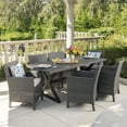 thumbnail image 2 of Noble House Blair 7 Piece Wicker Patio Dining Set in Gray, 2 of 9