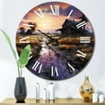 thumbnail image 3 of Designart "Barns Under Evening's Veil" Countryside Oversized Wall Clock, 3 of 5