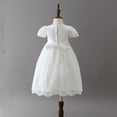 thumbnail image 2 of Baby Girls Christening Outfit Embroidered Baptism Dress Gown Bonnet 2 Pcs Clothes Set, 2 of 6