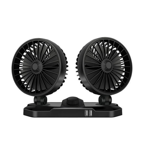 Ventilador de doble cabeza de ventilador eléctrico Mini Electrice Ventilador de doble cabeza USB para vehículos