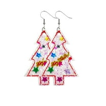 SUSHANG Christmas Leather Earrings Christmas Dwarf Leather Earrings Christmas Hat Shoes Earrings Snowflake Earrings