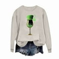 thumbnail image 3 of Craaazy Women's St. Patrick's Day Love Heart Printed Crewneck Long Sleeve Shirts Gifts, 3 of 8