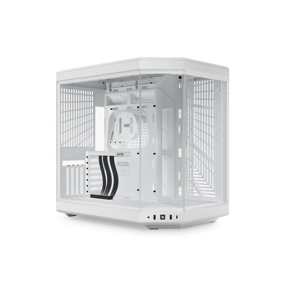 HYTE Y70 Étui de Jeu Informatique en Verre Trempé Panoramique à Double Chambre Esthétique Moderne Amélioré avec Câble Rehausseur PCIE 4.0 Inclus, Snow White