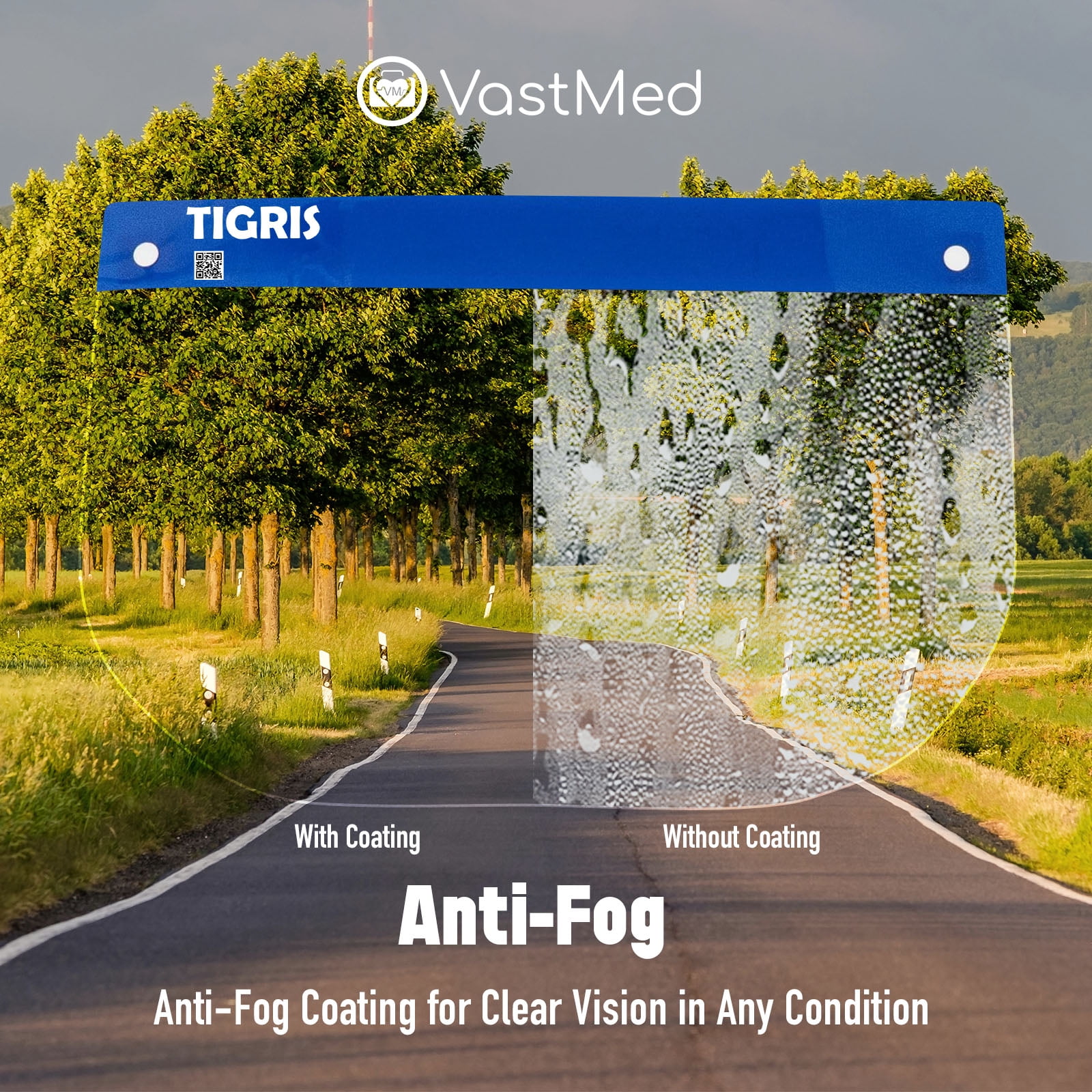 Anti-Fog Face Shields, Clear, 20 Count