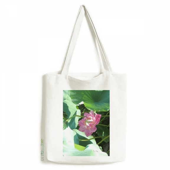 Summer Lotus Pool Lake Tote Canvas Bag Shopping Satchel Casual Handbag