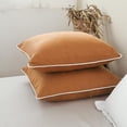 thumbnail image 5 of Simple&Opulence 100% Linen Euro Shams with White Trim Inserted Edges, 26"x26" Home Decorative Pillow Cover Set of 2, Basic Style Pillow Shams, Rust, 5 of 5