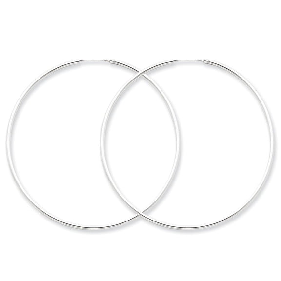 Primal Silver Sterling Silver 1.3mm Hoop Earrings