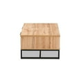 thumbnail image 4 of Baxton Studio Franklin Modern and Contemporary Oak Brown Finished Wood and Black Finished Metal 2-Drawer Coffee Table, 4 of 7