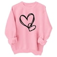 thumbnail image 2 of Oiyii Big Girls Heart Graphic Sweatshirt Long Sleeve Crew Neck Printed Sweatshirts Casual Pullover Top,Pink, 2 of 3