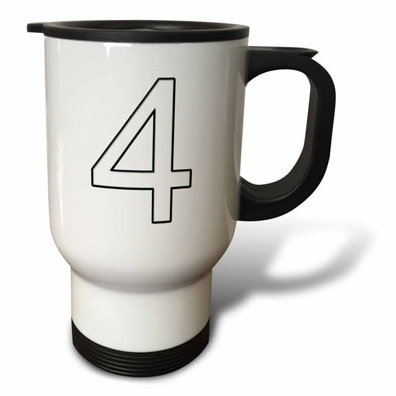 3drose, Number 4, 14oz Stainless Steel Travel Mug