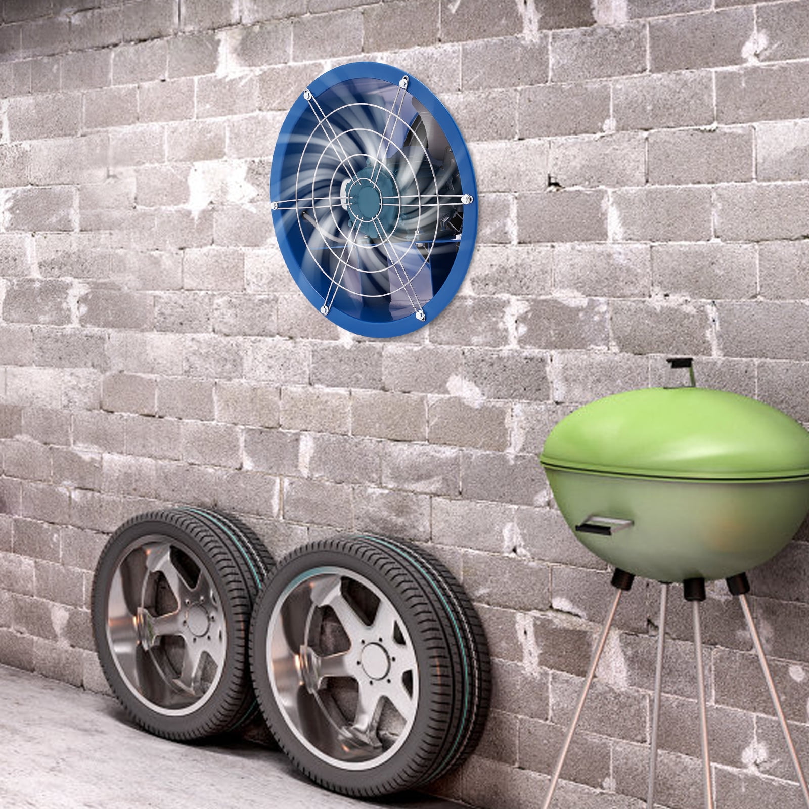 Miumaeov 16" Explosion-Proof Ventilation Fan - 370W Axial Exhaust Fan 110V 1420 RPM for Paint Spray Booth, Warehouse,3100 CFM High Velocity Air Mover