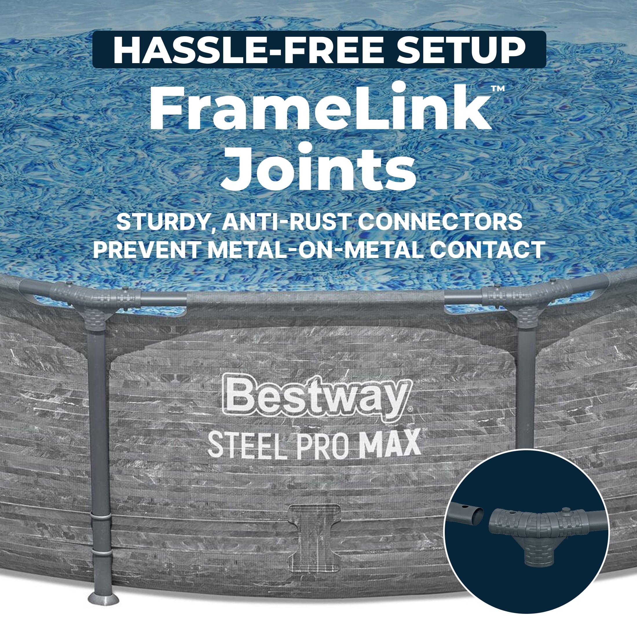 Bestway Steel Pro MAX 12' x 30" Metal Frame Above Ground Pool Set w/ Filter Pump