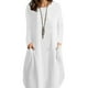 thumbnail image 1 of Vestido de moda para mujer, vestido de manga larga con bolsillos, vestido de cuello redondo para mujer, probado profesionalmente, 1 of 6