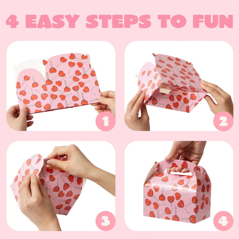 Sycfun 24-Pack Valentine's Day Bakery & Cookie Boxes with Heart