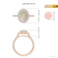 thumbnail image 5 of Angara Natural Opal Ring - Prong-Set Oval 1.1 ct Opal Halo Ring with Diamonds for Women | October Birthstone Jewelry | 14K Rose Gold Opal Ring (Ring Size = 12.5), 5 of 9