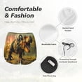 thumbnail image 6 of Lsque Realistic Style Forest Dinosaur Printed Women's Running Shorts with Liner Pockets,Elastic Quick Dry Workout Athletic Gym Yoga Shorts,Womens High Waist Shorts-Small, 6 of 9