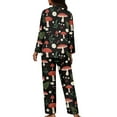 thumbnail image 2 of Suhoaziia Pj Set for Women 2 Pieces Pants Skin Friendly Casual Long Sleeve Top & Pants Multi-Season Aesthetic Butterfly Mushroom Daily Wear Youth Polyester Leisure Outfits Size L, 2 of 6