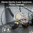 thumbnail image 2 of Kripyery Wired Headset Stereo Sound Super Bass Line Control Distortion-free with Mic Enjoy Music Ultralight Stereo Sports In-ear Earphone Wired Headset Phone Supplies, 2 of 8