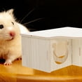 thumbnail image 4 of UEETEK Khaki Wooden Hamster Hideout Nest Multi Use House for Small Pets Teeth Grinding, 4 of 6